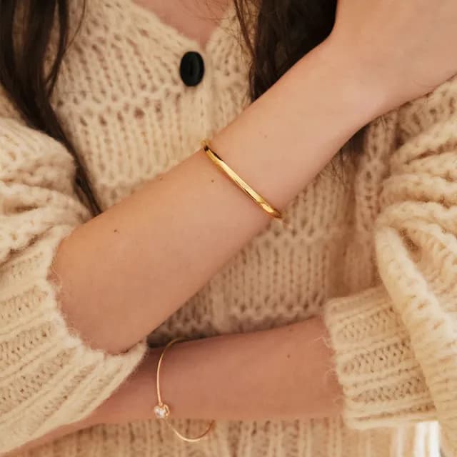 【CReAM】Sylvia鍍18K金色銀色扭結簡約手鐲手環(生日 禮物 送禮 禮盒)