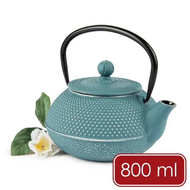 【EXCELSA】Oriented鑄鐵濾茶壺 綠松石800ml  / 茶具 煮茶壺 日式茶壺 燒水壺 鑄鐵茶壺