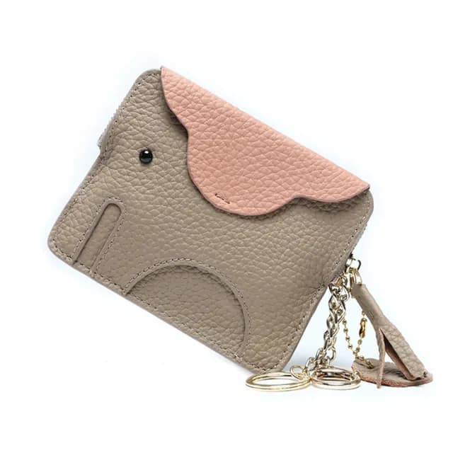 【EGO+】雙11 真皮大象 迷你創意可愛零錢包(真皮包包 硬幣包 鑰匙包)