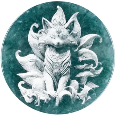 【Penny珮妮】A貨翡翠藍水九尾狐影雕吊墜項鍊(母親節 父親節 送男友 交換禮物 生日 情人節 尾牙 新年 結婚)