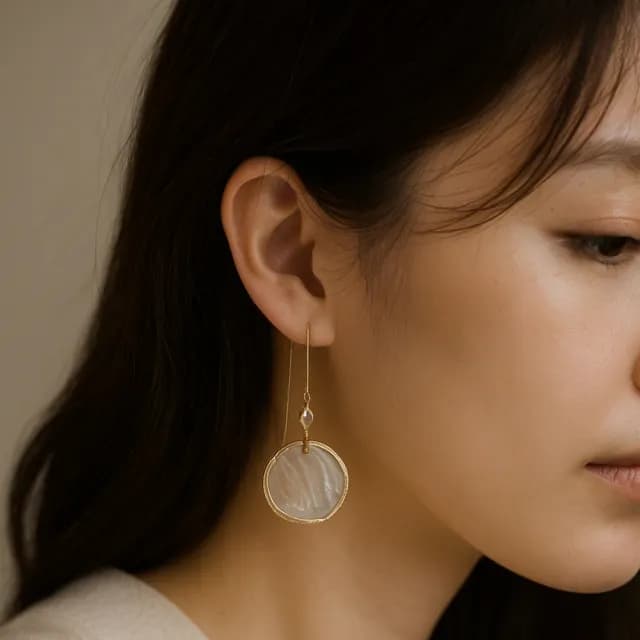 【HaNA 梨花】韓國空運 柔光拾語 透明水晶珠圓母貝耳線耳環 現+預(耳環 耳線)