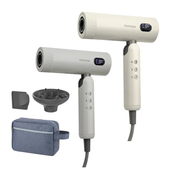 【YAMADA 山田家電】國際電壓摺疊負離子吹風機(國際電壓/高速大風量快乾/可摺疊好攜帶/居家出國多用)
