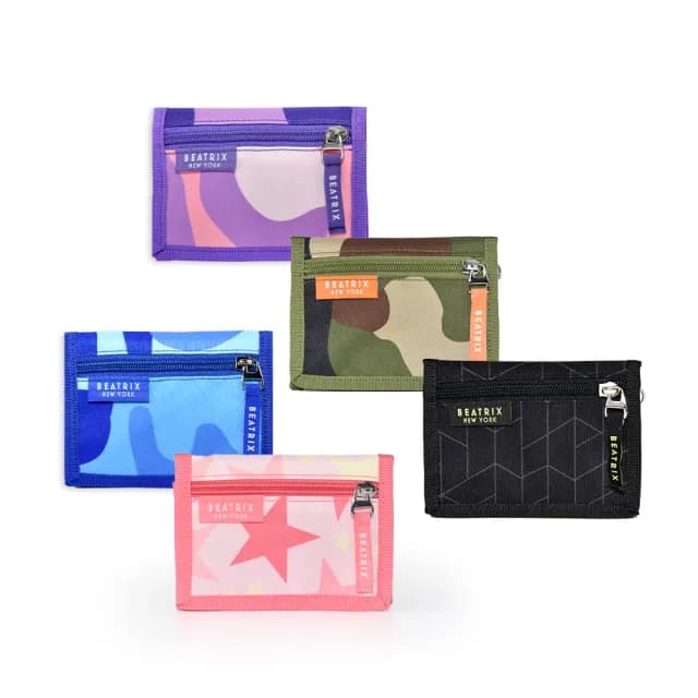 【BEATRIX NEW YORK】美式休閒兒童防潑水三折錢包(悠遊卡套 證件套 識別證套)
