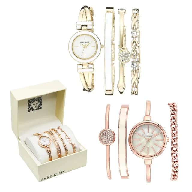 【ANNE KLEIN】時尚造型閃耀手錶x手鍊禮盒組(多款可選)