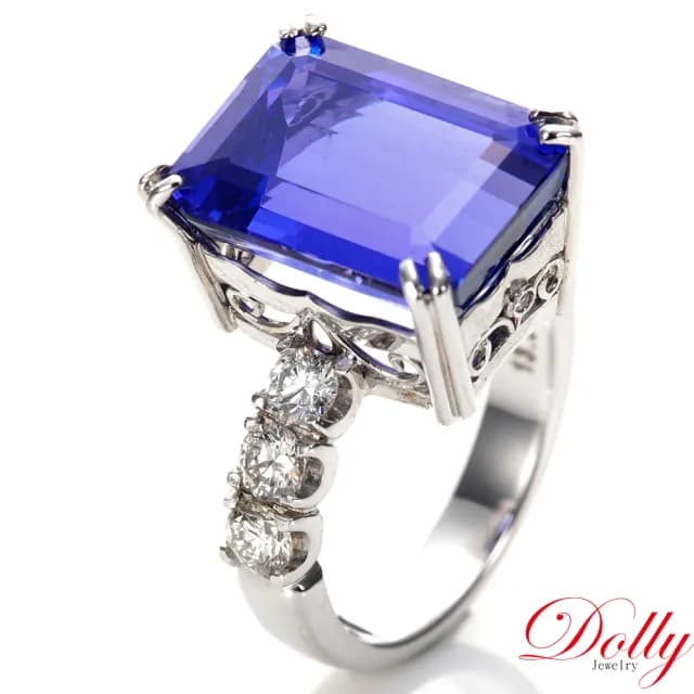 【DOLLY】買一送一 13克拉 天然丹泉石18K金鑽石戒指(現貨 母親節 長輩送禮首選)