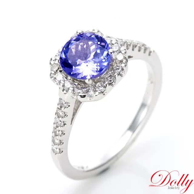 【DOLLY】1克拉 天然丹泉石14K金鑽石戒指(母親節 長輩送禮 交換禮物首選)