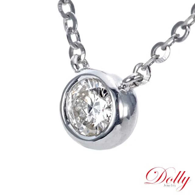【DOLLY】0.15克拉 天然鑽石 F/VS2 完美車工18K金鑽石項鍊(母親節 長輩送禮 交換禮物首選)