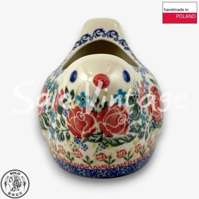 【SOLO 波蘭陶】波蘭製 Vena 波蘭陶小雞擺飾 薔薇藤蔓系列 14CM 可置物 餐具筒 筆筒 多用途