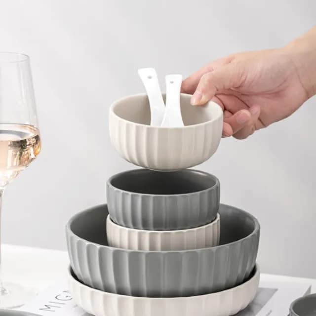 【渥思】莫蘭迪陶瓷碗(飯碗.湯碗.餐具.碗盤)