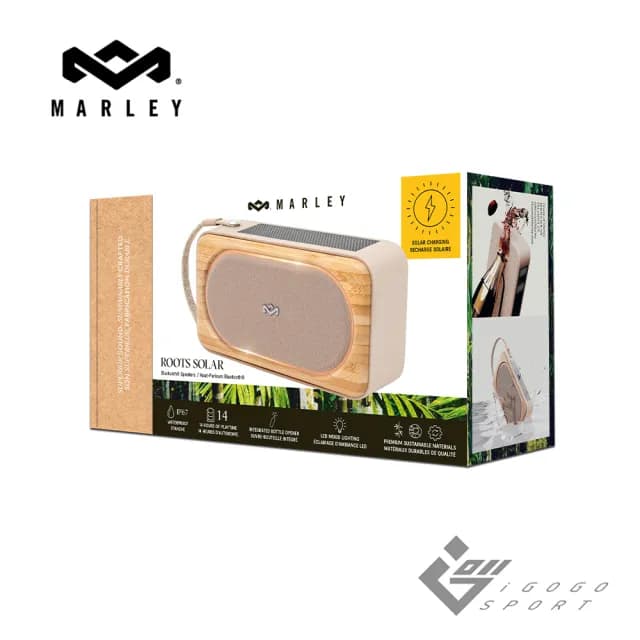 【MARLEY 雷鬼教父】Roots Solar 太陽能攜帶型防水藍牙喇叭(太陽能 便攜 防水 喇叭 環保 藍芽喇叭 音響)
