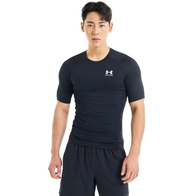 【UNDER ARMOUR】UA 男 HG Armour緊身短袖T-Shirt_1361518-001(黑色)