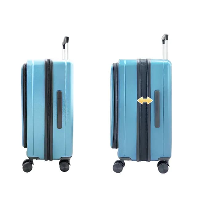 【FJ】20吋 激省空間前深開行李箱/登機箱KR20(USB延伸充電X前分隔深開X海關鎖X萬向靜音輪X擴展加大)