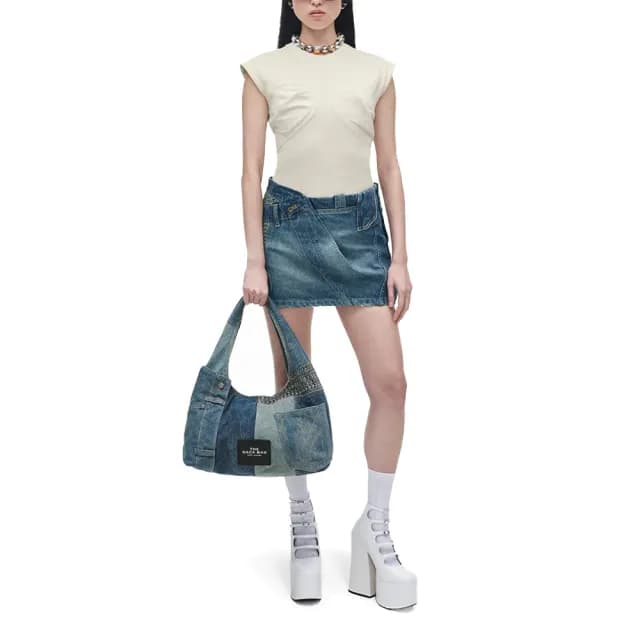 【MARC JACOBS】官方直送 THE SACK 單寧大型皮革手袋
