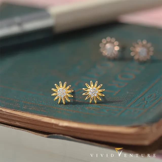 【Vividventure 亞帝芬奇】14K 5分 天然鑽石 鑽石 耳環 任選 日光戀人(玫瑰金色/黃K金色)