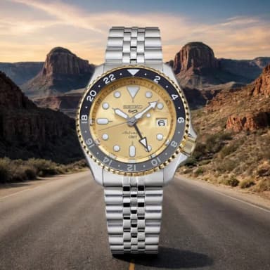 【SEIKO 精工】70週年紀念金龍年 5 Sports GMT機械錶-42.5mm 畢業 禮物 推薦(SSK044K1/4R34-00M0K)