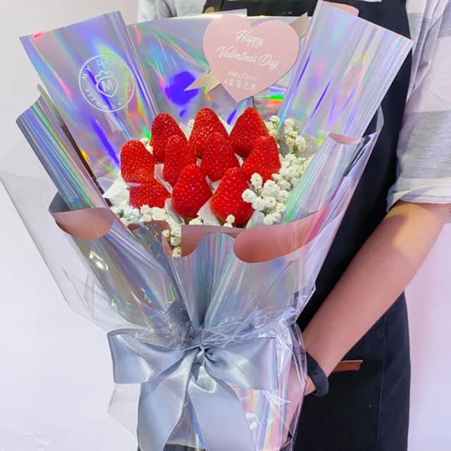 【My Dear草莓花束】炫彩太空UNICORN草莓花束小型(水果花束/情人節/告白/生日禮物/超人氣花束/草莓)