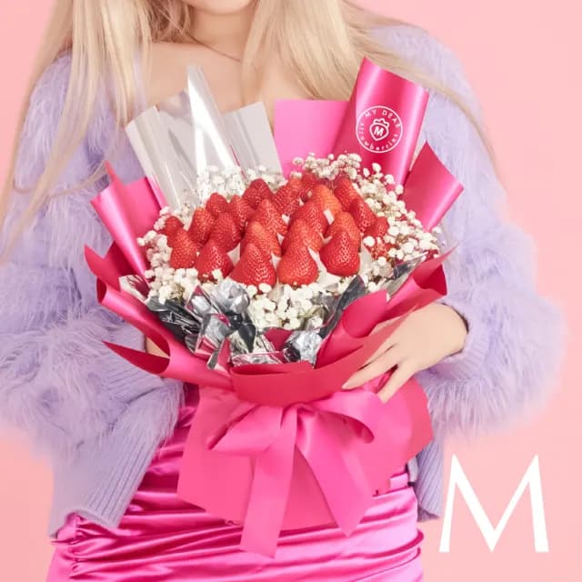 【My Dear草莓花束】Pink Star Valentine 大型草莓花束(水果花束/情人節/告白/生日禮物/超人氣花束/草莓)