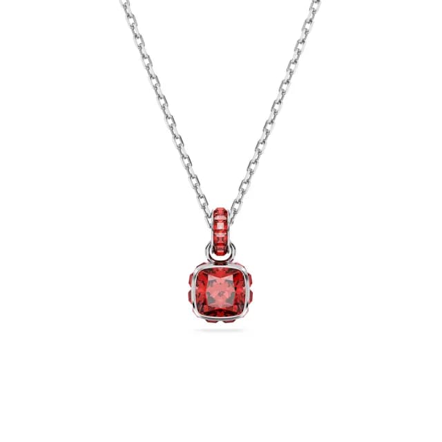 【SWAROVSKI 施華洛世奇】Birthstone 鏈墜/耳釘 方形切割 鍍白金色(24款任選)