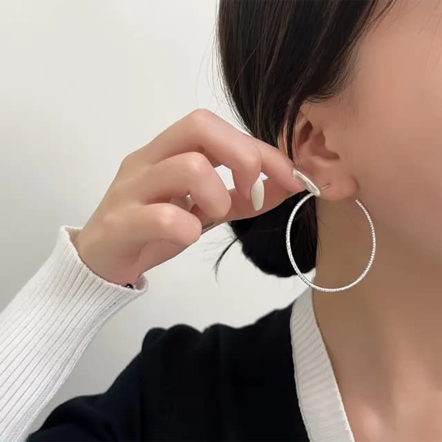 【MoonDy】父親節禮物 飾品 耳環 純銀耳還 女生耳環 圈圈耳環 抗過敏耳環 耳圈 小眾設計 穿搭配件 氣質耳環