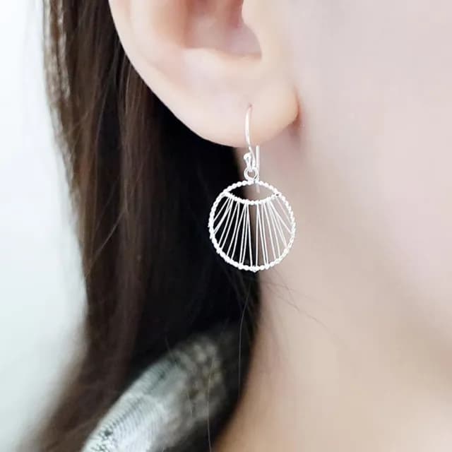 【BLUMA】雙11 925銀線編織圓形耳環 圓夢純銀耳環 玫瑰金/銀色(垂墜式耳飾 法式優雅 飾品禮盒)
