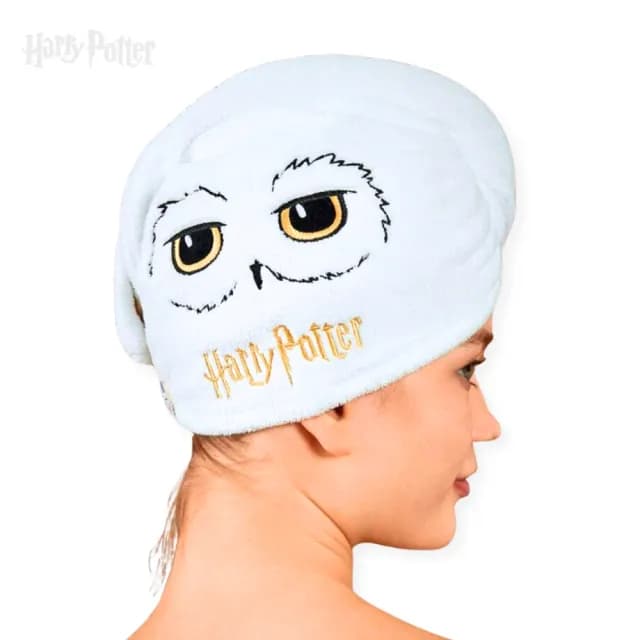 【Harry Potter 哈利波特】正版授權周邊貓頭鷹刺繡浴帽擦頭包頭巾(閨蜜女兒女友老婆聖誕交換生日禮物)