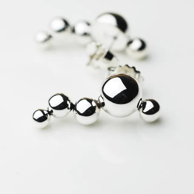 【Georg Jensen 喬治傑生】Grapes 葡萄串純銀針式耳環
