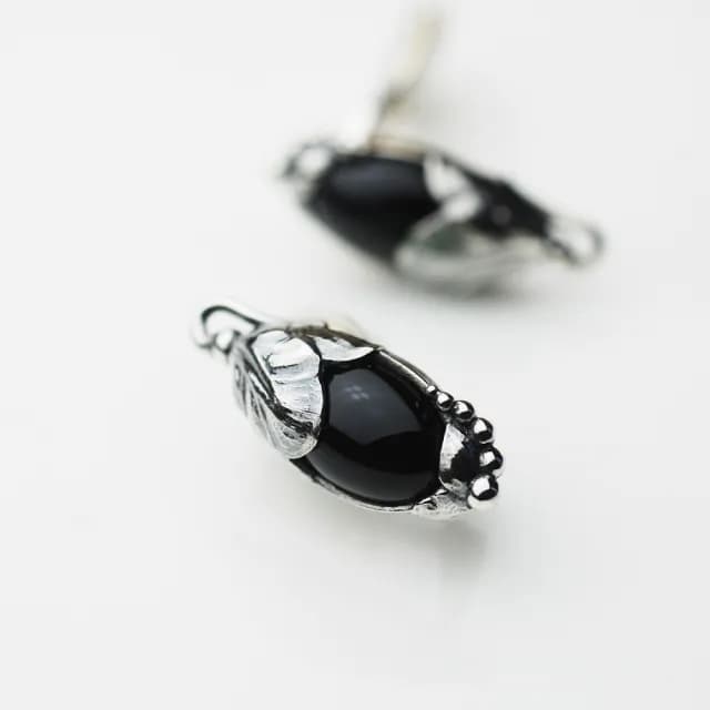 【Georg Jensen 喬治傑生】2024年度黑瑪瑙夾式耳環