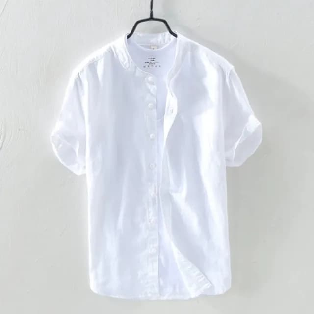 【時尚巴黎】父親節禮物 男襯衫長袖上衣男商務休閒短袖襯衫短袖上衣(男士休閒短袖襯衫男裝3色74kz28)