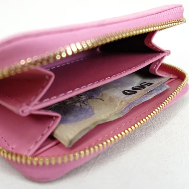 【M2ND】雙11 繽堀經典方形鴕鳥零錢包(粉-T05A)