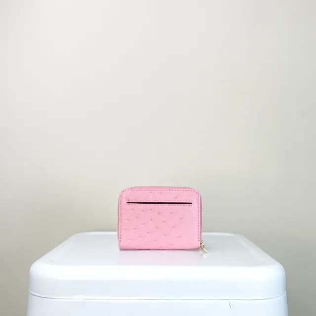 【M2ND】雙11 繽堀經典方形鴕鳥零錢包(粉-T05A)
