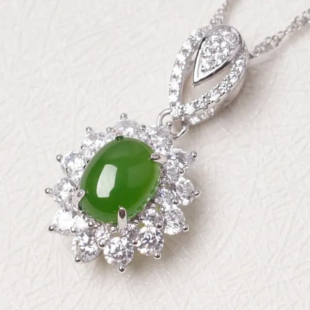 【MoonDy】飾品 項鍊 和田玉項鍊 女生項鍊 純銀項鍊 和田玉 玉石項鍊 抗過敏 玉項鍊 百搭 吊墜 民族風