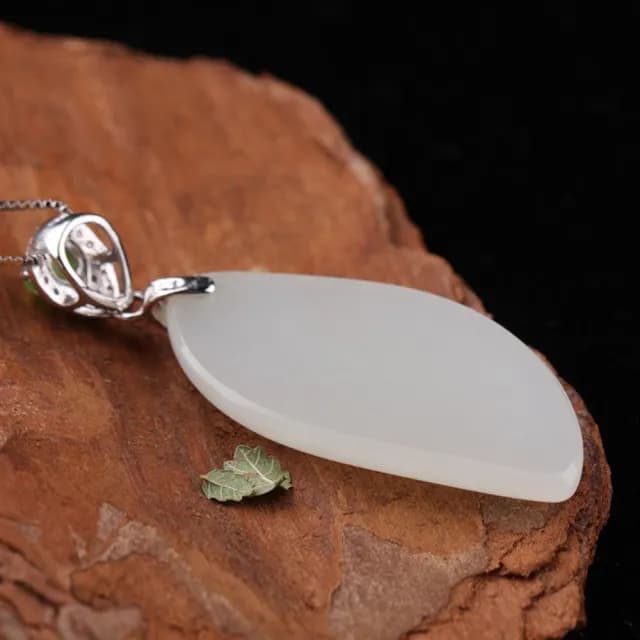 【MoonDy】飾品 項鍊 純銀項鍊 女生項鍊 和田玉項鍊 玉項鍊 天然玉石 抗敏感項鍊 新中式 古風 高級感
