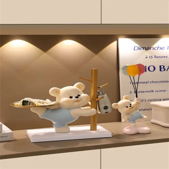 【超微米】暴力熊擺件 鑰匙收納 客廳入戶玄關鞋櫃置物 桌面家居裝飾品 喬遷新居禮物(暴力熊擺件)