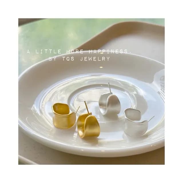 【Turquoise Jewelry】現貨~S925銀耳針高級感個性不規則圈圈C型耳環/金/銀(明星同款/不過敏/送禮推薦)
