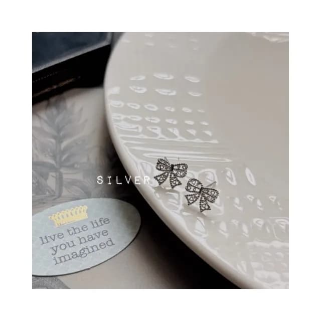 【Turquoise Jewelry】現貨~S925銀耳針可愛裸空蝴蝶結耳環/金/銀(芭蕾女孩/浪漫/蝴蝶結控)