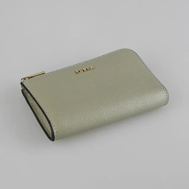 【FURLA 芙拉】FURLA BABYLON極簡質感拉鍊零錢包(大理石灰)