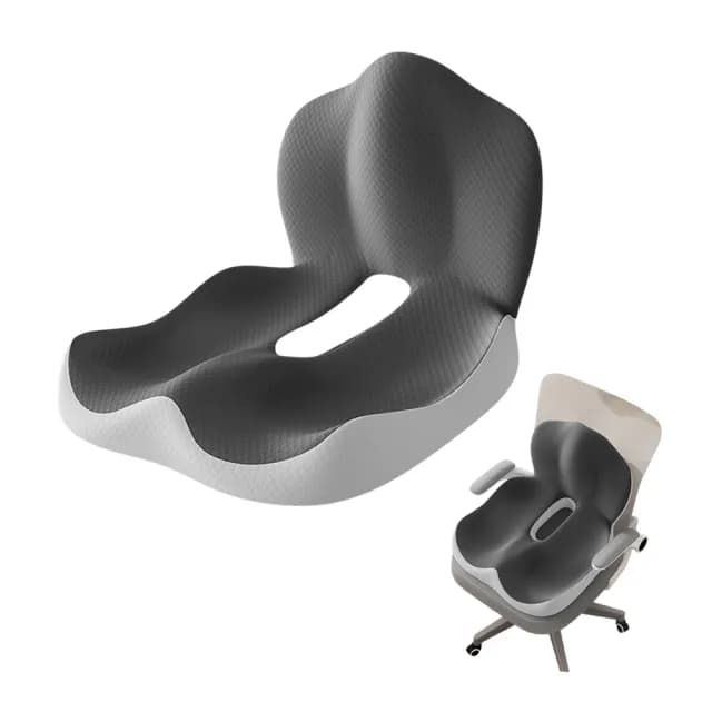 【kingkong】情人節禮物 太空記憶棉一體式坐墊 減壓透氣靠腰墊 護腰坐墊(交換禮物)