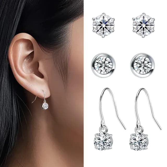 【ID】IGI 60分 D/VS1/3EX鑽石耳環-任選(培育鑽石)