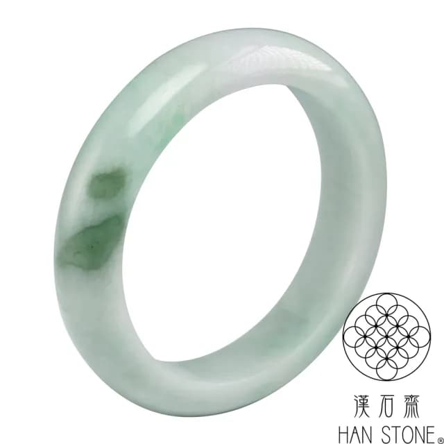 【漢石齋】情人節禮物 天然翡翠A貨 手鐲玉鐲 春帶彩種飄花 福 利 品(手圍16.8/版寬13.8mm)