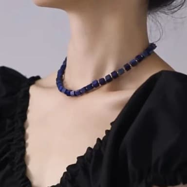 【Penny珮妮】青金石方糖項鍊(母親節 送女友 送閨蜜 情人節 交換禮物 生日 尾牙 新年 結婚)
