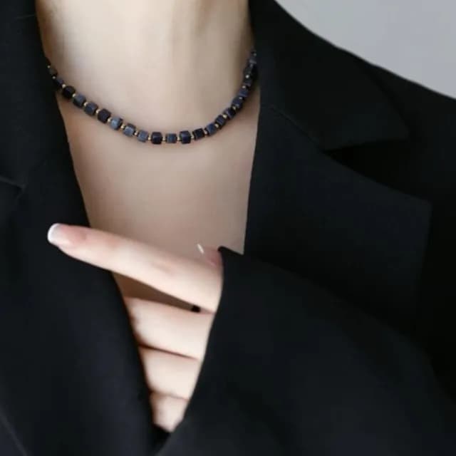 【Penny珮妮】青金石方糖項鍊(母親節 送女友 送閨蜜 情人節 交換禮物 生日 尾牙 新年 結婚)