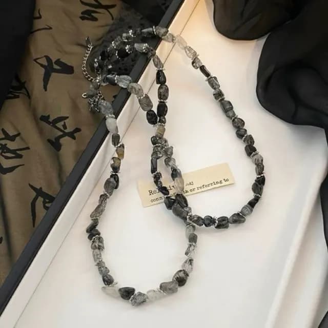 【Penny珮妮】黑髮晶隨形項鍊(母親節 送女友 交換禮物 送閨蜜 情人節 生日 尾牙 新年 送禮)