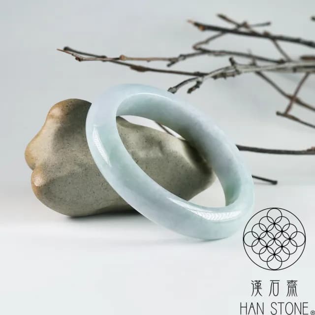 【漢石齋】情人節禮物 天然翡翠A貨 手鐲玉鐲 三彩種(手圍17.6/版寬12.7mm)