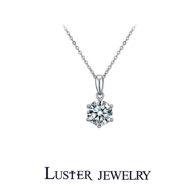 【Luster】狂銷雙11!30分 D/VS 培育鑽 純銀 項鍊 耳環 戒指 三件組(培育鑽石X4 總重1.20ct)