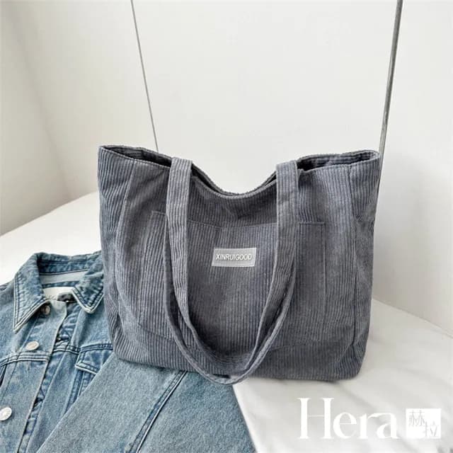 【HERA 赫拉】情人節禮物 原宿燈芯絨復古單肩包 H114070703(燈芯絨 復古 單肩包)