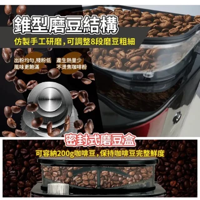 【SAMPO 聲寶】12杯份美式自動研磨咖啡機 LCD顯示 HM-L17101GL 福利品