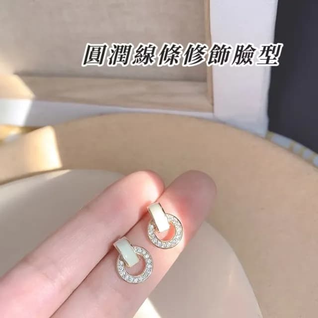 【香草月輪】法式名媛小圓圈耳釘(幾何耳環 小圓耳飾 圈圈 氣質百搭 洋裝 禮服)