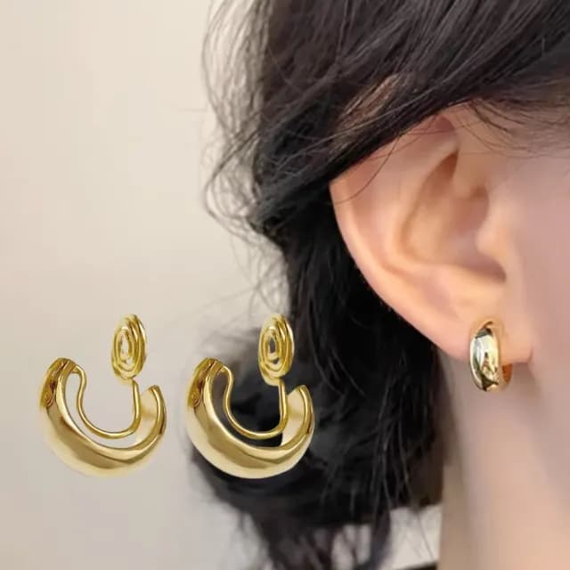 【日系都會感】冷系光澤極簡金屬感耳夾-一對(無耳洞 夾式 耳環 耳飾 金屬感 光澤 小巧 簡約 日常 上班)