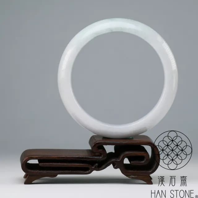 【漢石齋】情人節禮物 天然翡翠A貨 手鐲玉鐲 飄花種 福 利 品(手圍17.6/版寬13.4mm)