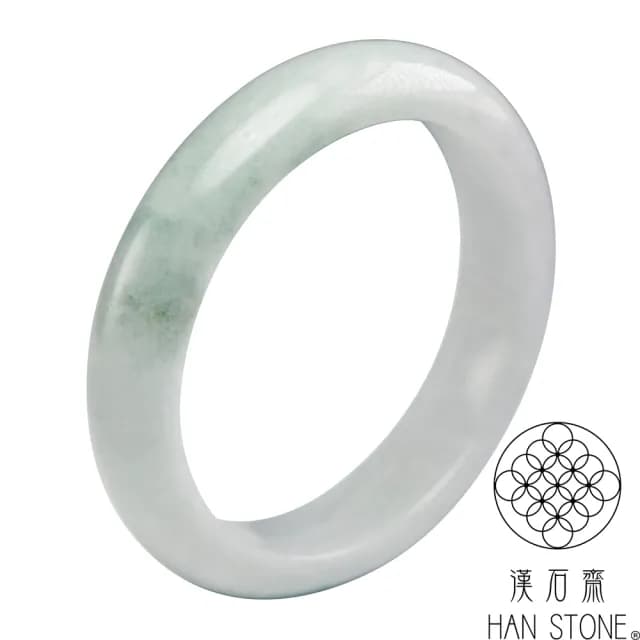 【漢石齋】情人節禮物 天然翡翠A貨 手鐲玉鐲 飄花種 福 利 品(手圍17.6/版寬13.4mm)
